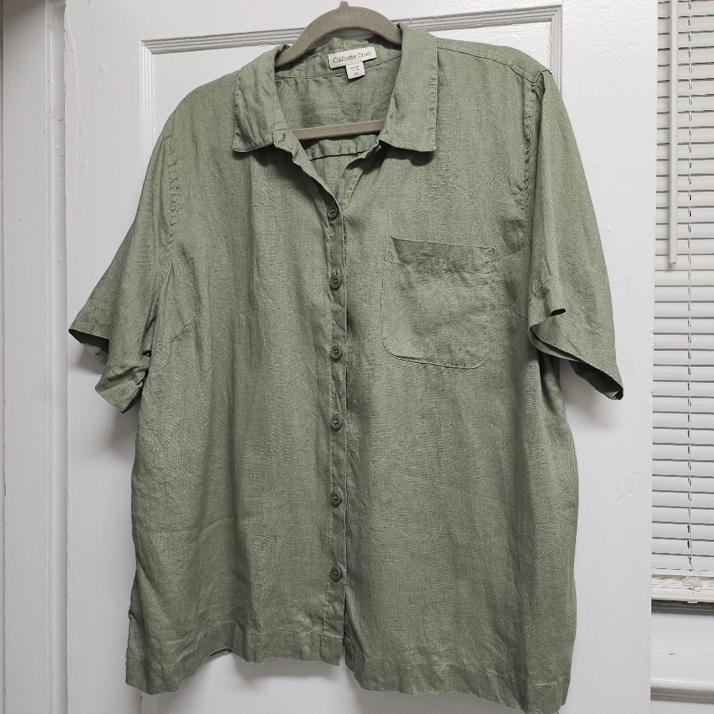 Coldwater Creek Linen Top, Size 2X